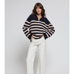 & Other Stories half zip striped sweater